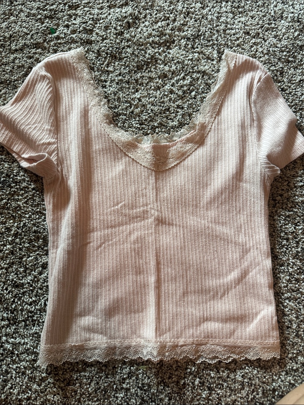 Aeropostale Lace-Trim Ribbed - Light Pink